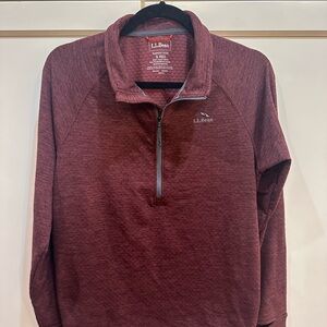 L.L. Bean Burgundy Quarter-Zip Pullover